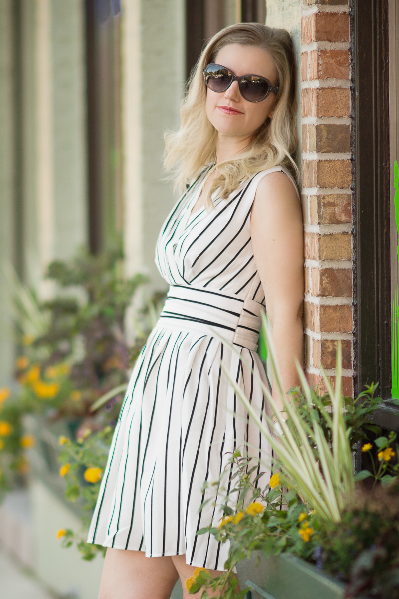 Petite Fashion and Style | Chicwish Stripes Wrap Dress | Click to read more...