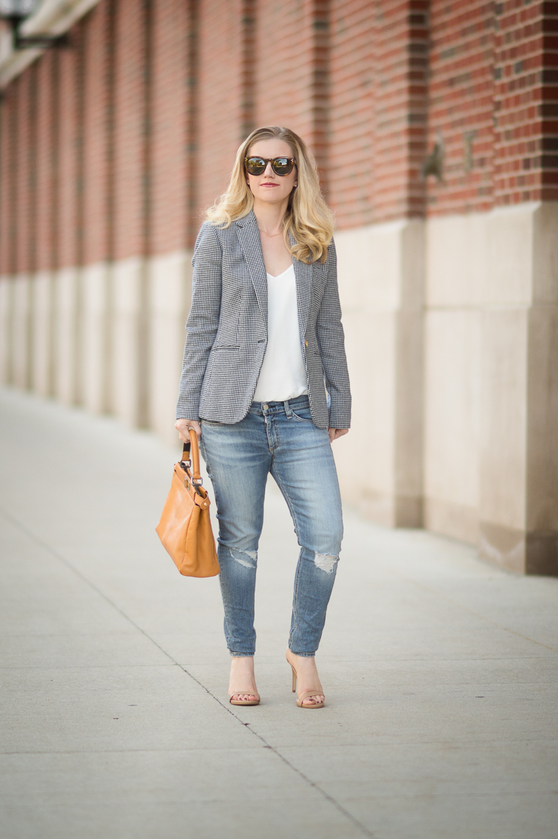Petite Fashion and Style | J. Crew Campbell Blazer in Houndstooth | Click to read more...