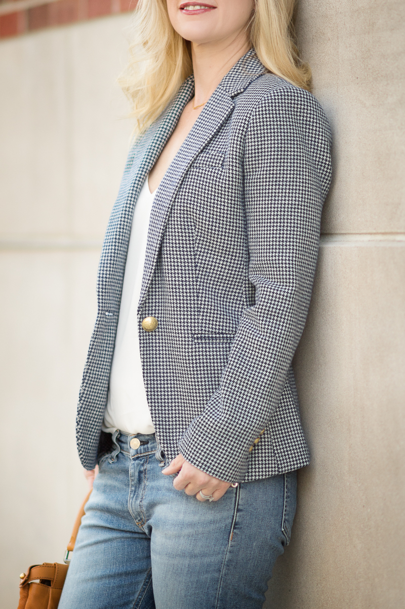 Petite Fashion and Style | J. Crew Campbell Blazer in Houndstooth | Click to read more...