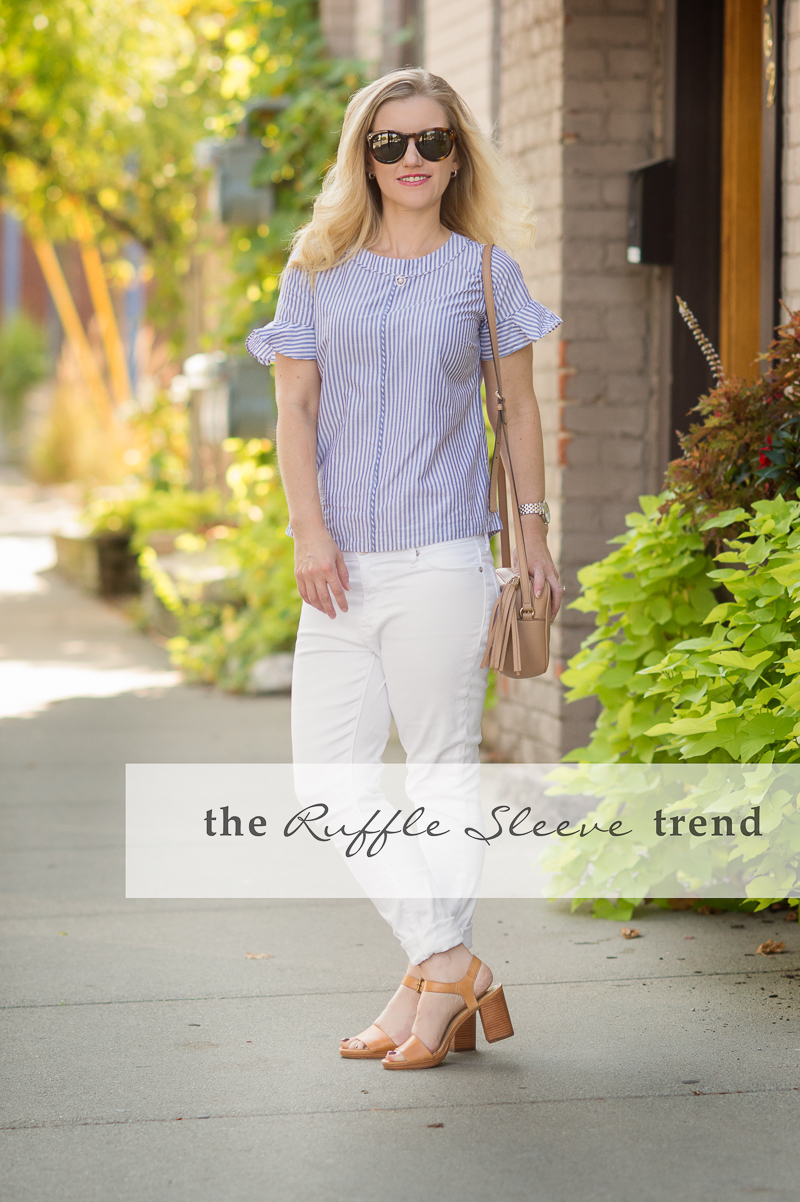 banana republic ruffle sleeve top