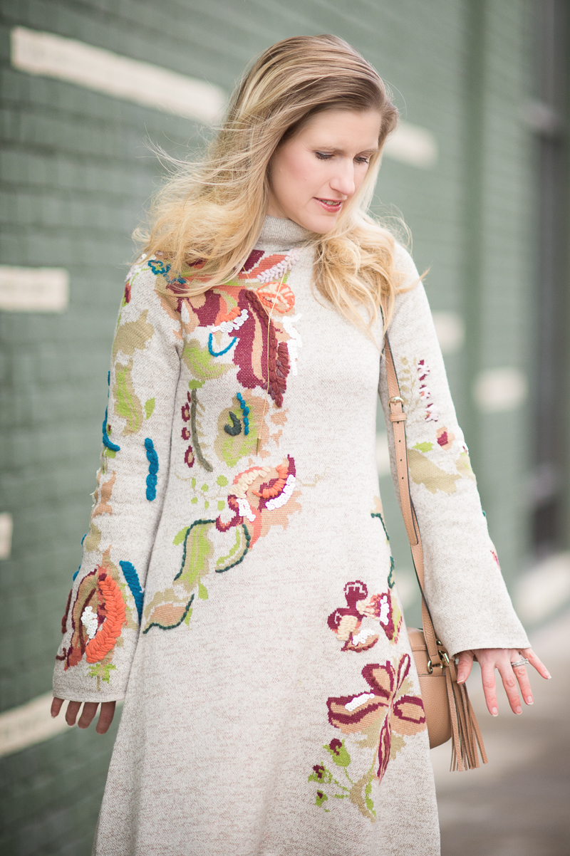 Petite Fashion and Style | Anthropologie Embroidered Petals Swing Dress | Click to Read More...