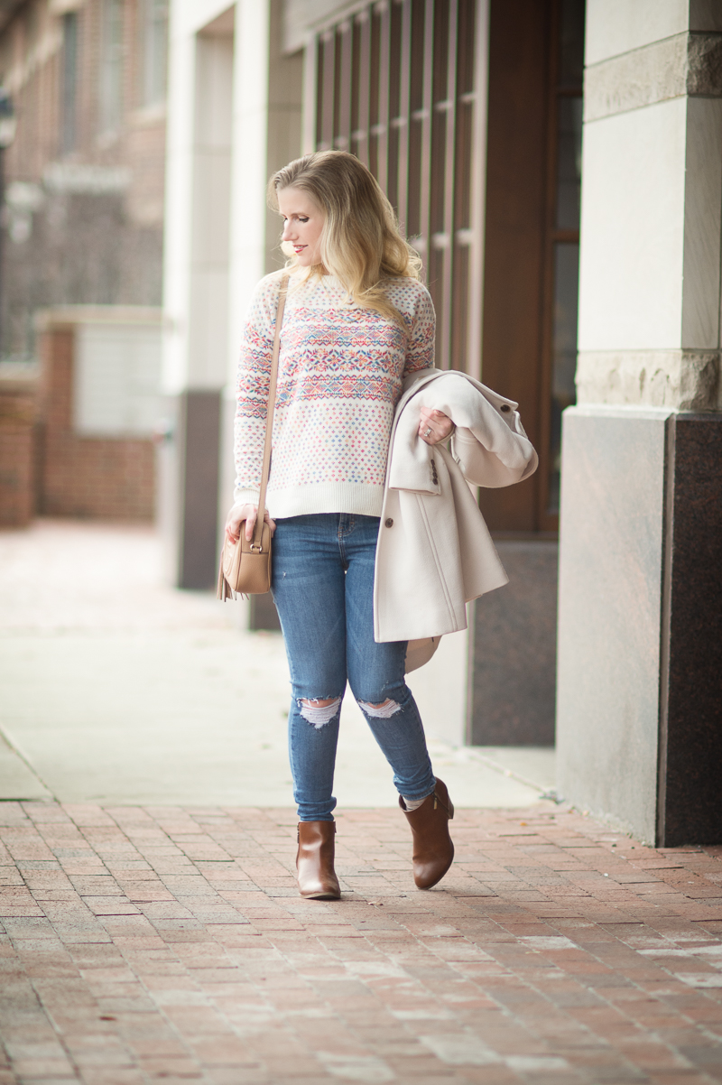 Petite Fashion and style | J. Crew Fair Isle Crewneck Sweater | Click to Read More...