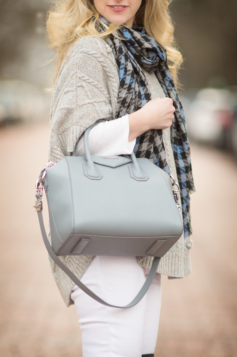 Petite Fashion and Style Blog | Talbots Aran-Stitched Cowlneck Poncho