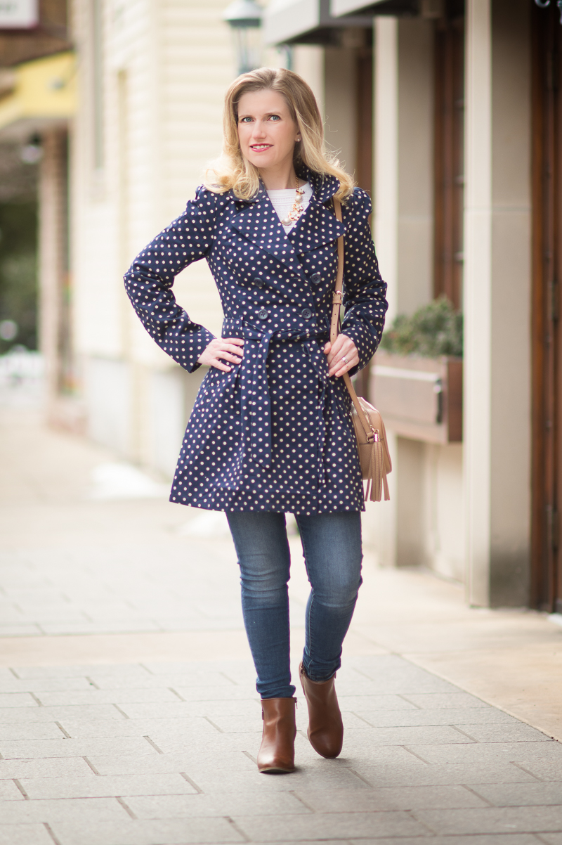Petite Fashion and Style Blog | Modcloth Capital Class Trench in Dots | Click to Read More...