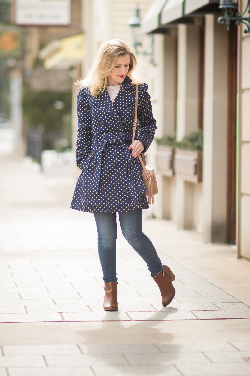 Petite Fashion and Style Blog | Modcloth Capital Class Trench in Dots | Click to Read More...
