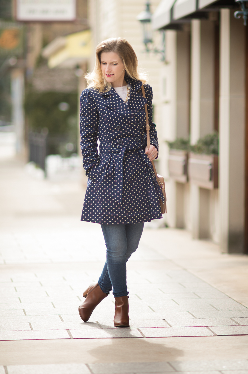 Petite Fashion and Style Blog | Modcloth Capital Class Trench in Dots | Click to Read More...