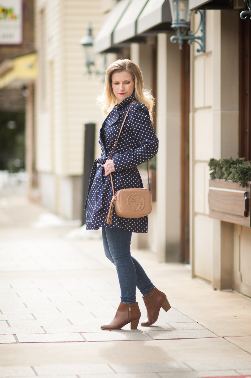 Petite Fashion and Style Blog | Modcloth Capital Class Trench in Dots | Click to Read More...