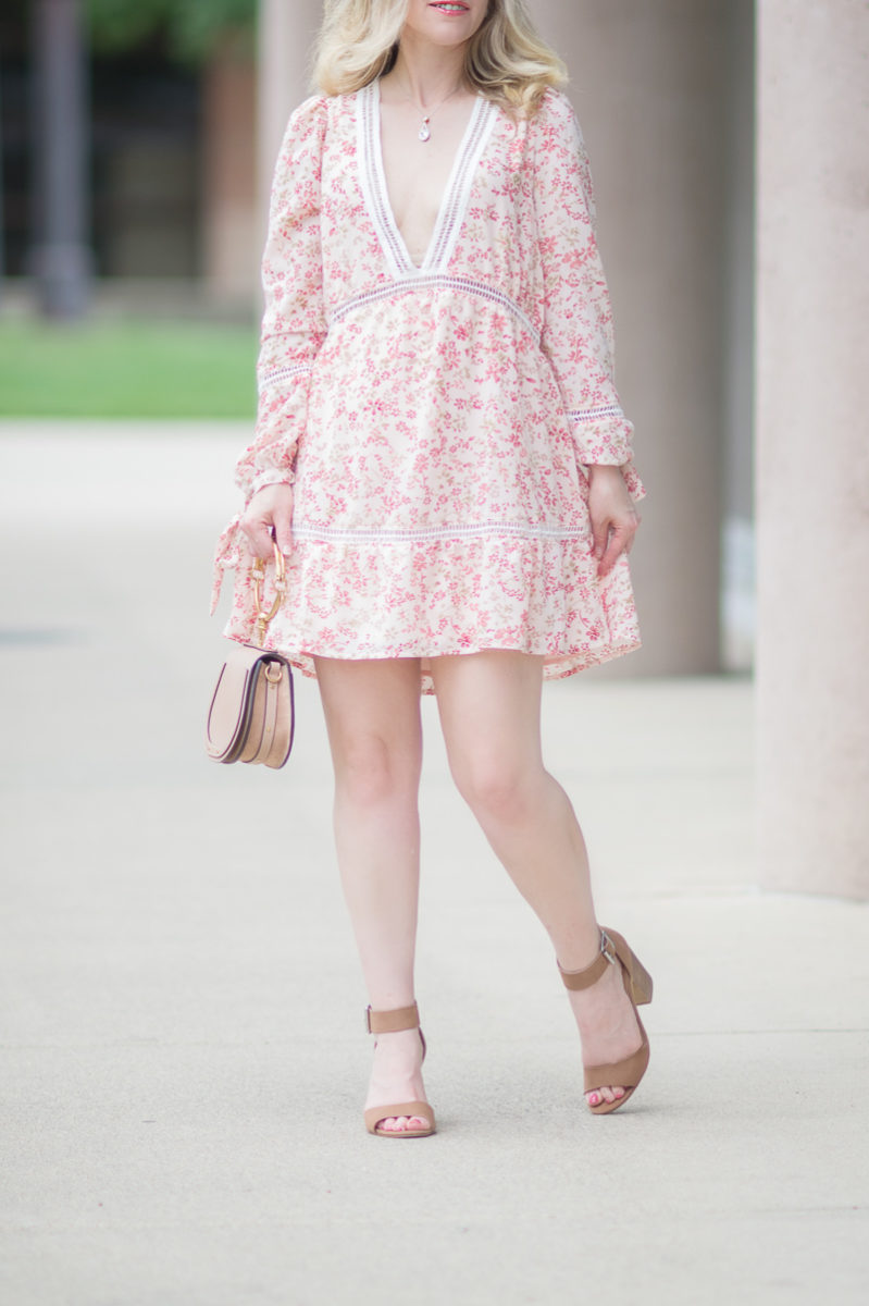 Petite Fashion and Style Blog | For Love and Lemons Sweet Disposition Swing Dress | Chloe Nile Bag | Steve Madden Gerard Heels