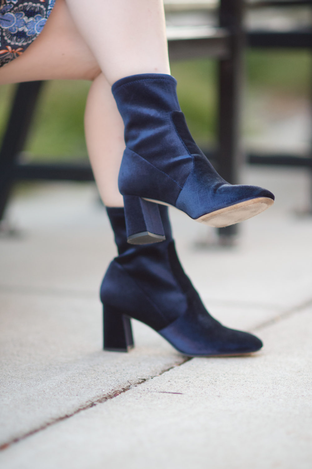 Petite Fashion and Style Blog | Loft Autumn Dream Shirtdress | Black Leather Moto Jacket | Ann Taylor Larissa Velvet Stretch Booties | Click to Read More... - 4 Of My Favorite Fall Trends by popular Michigan petite fashion blogger The Blue Hydrangeas