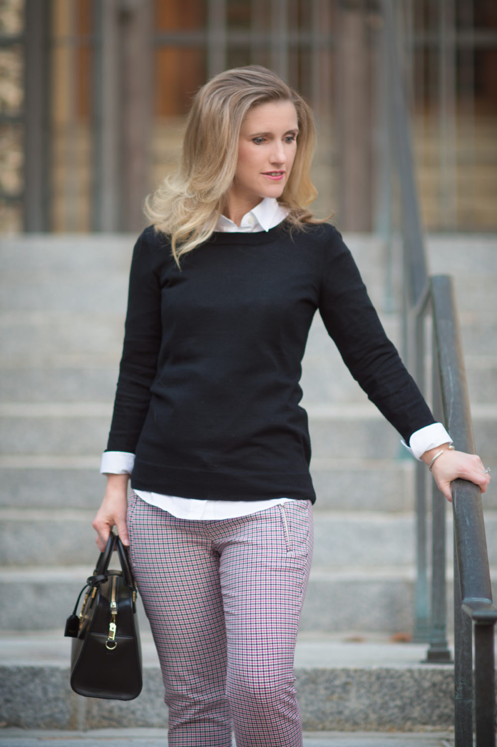 Petite Fashion and Style Blog | Banana Republic Sloan Fit Plaid Pant | J. Crew Tippi Sweater | Madewell Elinor Loafer | Click to Read More...