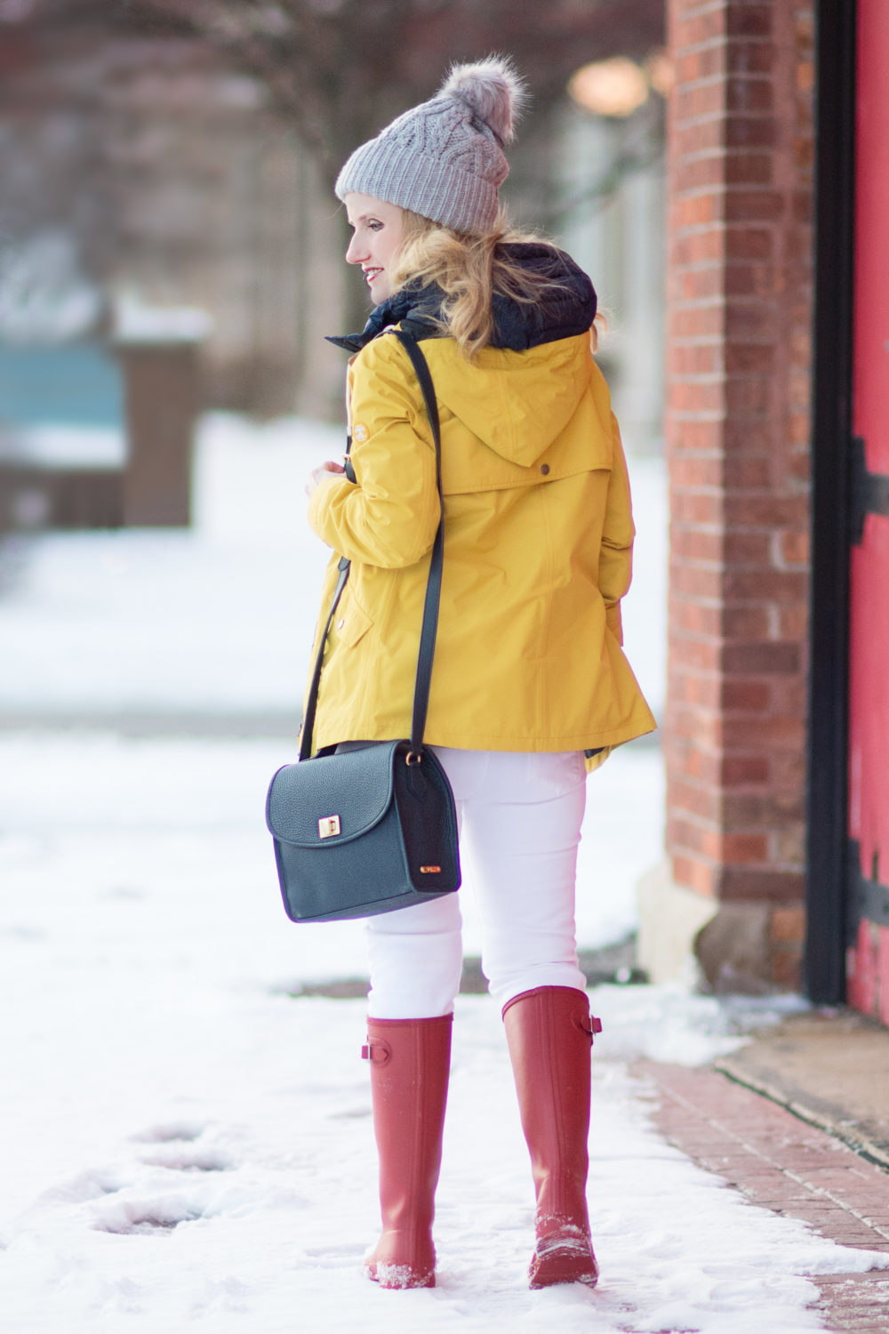 Petite Fashion and Style Blog | Barbour Waterproof Jacket | J. Brand Cropped Skinny Jeans | Gigi New York Amelie Crossbody | Hunter Tall Boots | Click to Read More...