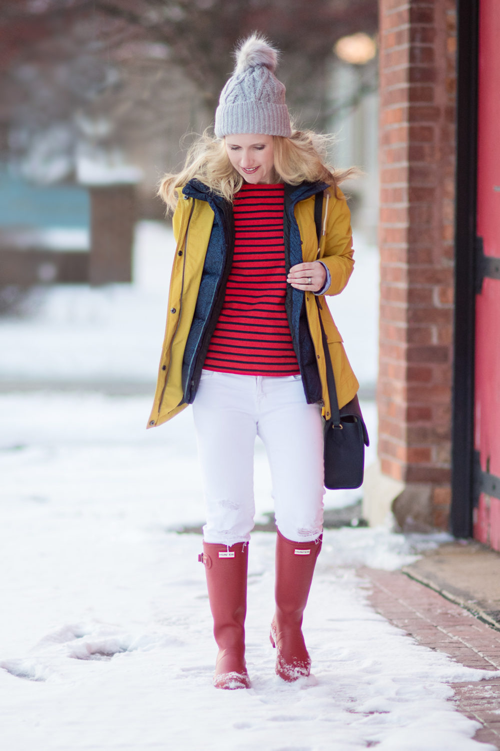 ichigan Petite Fashion and Style Blog | Fashion for Petite Women | Barbour Hooded Jacket | J. Brand Cropped Skinny Jeans | Gigi New York Amelie Crossbody | Hunter Tall Boots | The Blue Hydrangeas Click to Read More...