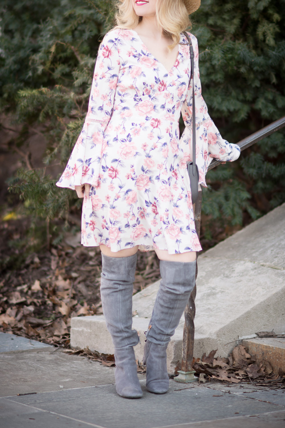 Petite Fashion and Style Blog | Ella Moon Bell Summer Dress | Lack of Color Boater Hat | Tory Burch Laila Boots