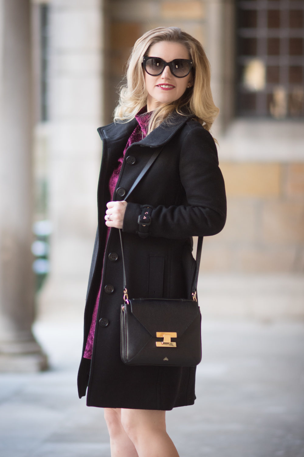 Petite Fashion and Style Blog | Fashion for Petite Women | Aqua Embossed Paisley Velvet Dress | Demellier Mini Berlin Bag