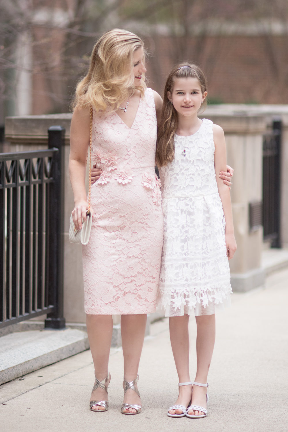 Michigan Petite Fashion and Lifestyle Blog | Maggy London Valentina Petite Midi Dress | Jimmy Choo Sandals | YSL Wallet on Chain | A Letter to My Daughter