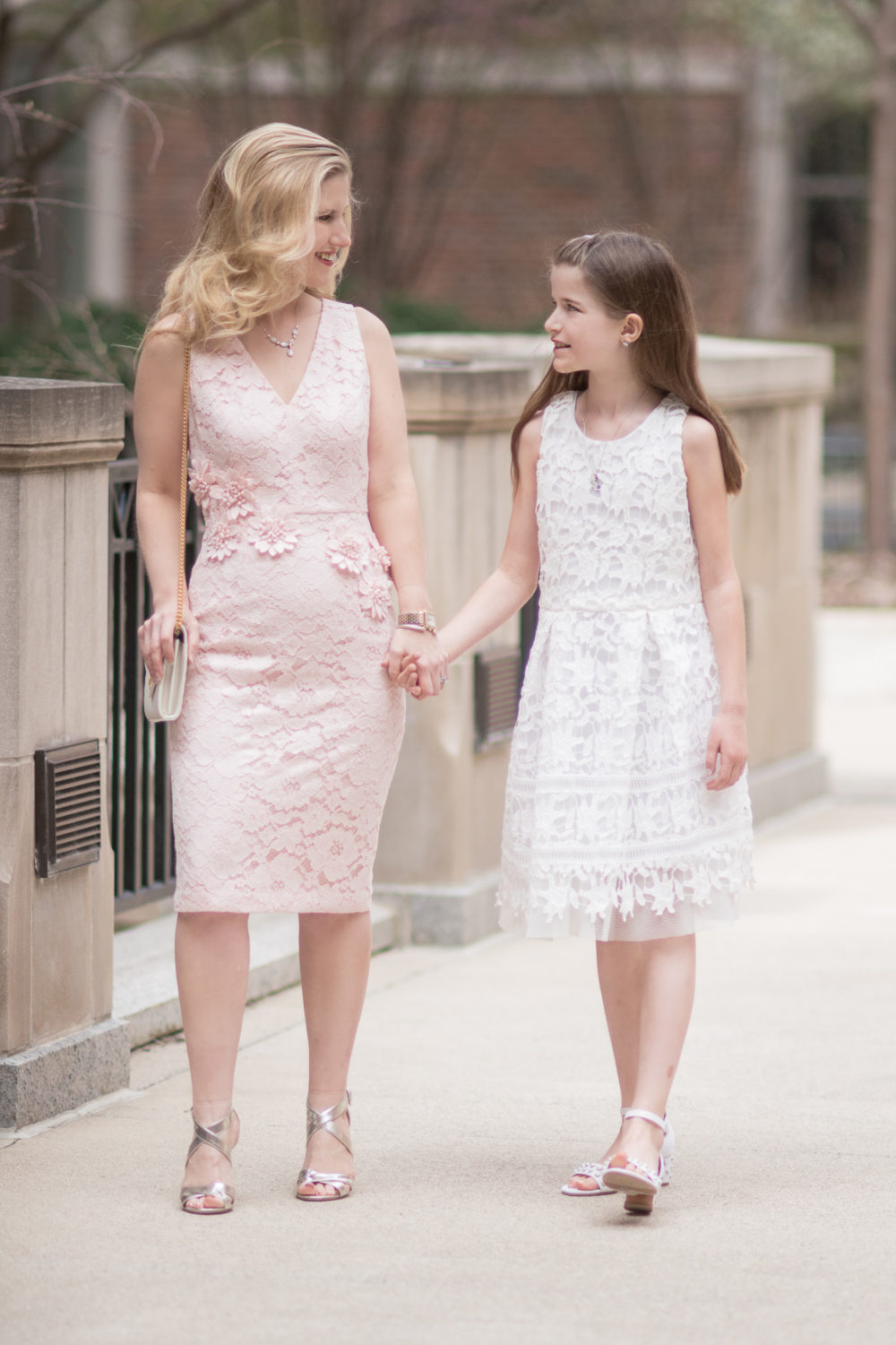 Michigan Petite Fashion and Lifestyle Blog | Maggy London Valentina Petite Midi Dress | Jimmy Choo Sandals | YSL Wallet on Chain | A Letter to My Daughter