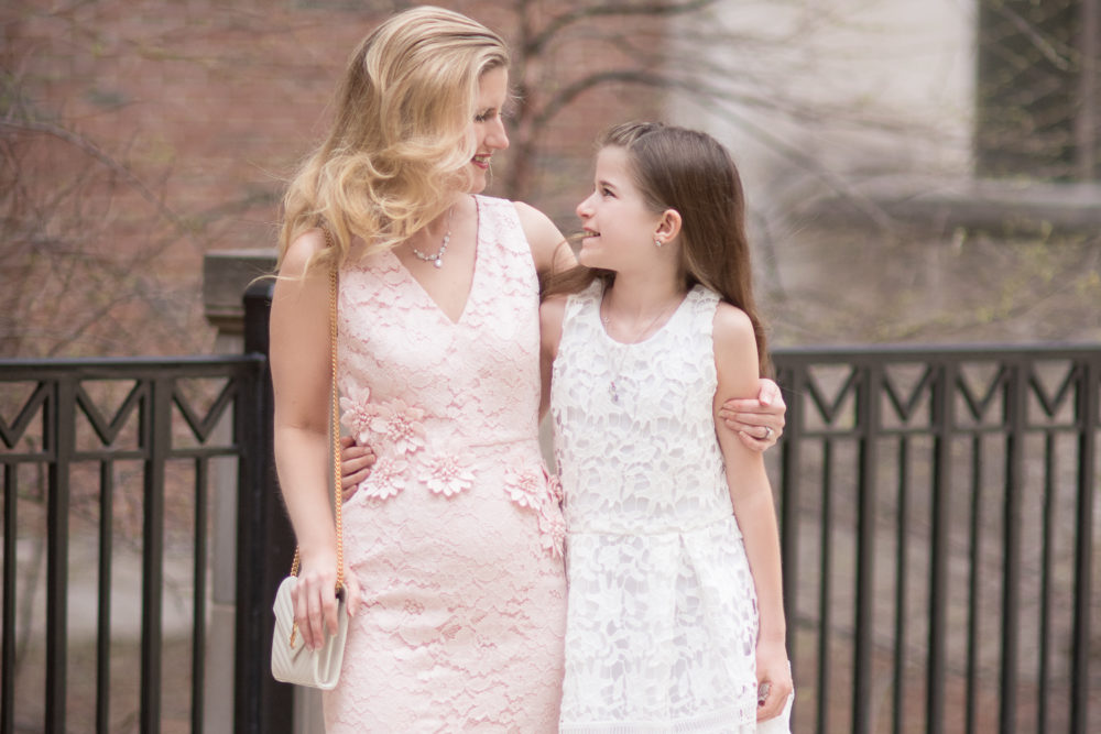 Michigan Petite Fashion and Lifestyle Blog | Maggy London Valentina Petite Midi Dress | Jimmy Choo Sandals | YSL Wallet on Chain | A Letter to My Daughter