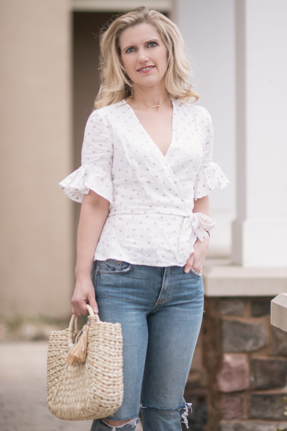 Michigan Petite Fashion and Lifestyle Blog | Wayf Kaitlyn Wrap Top