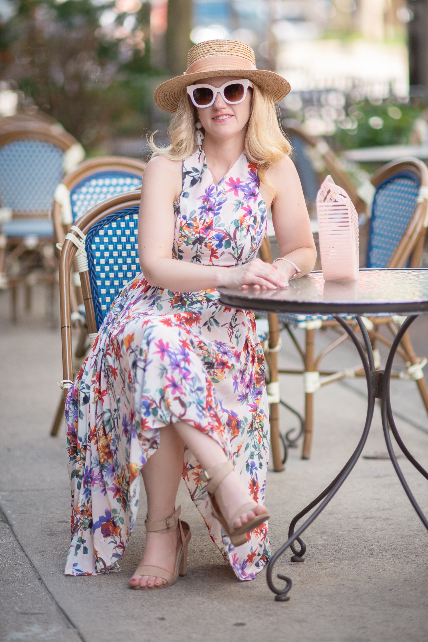 Michigan Petite Fashion and Lifestyle Blog | Amazon Fashion | Summer Dresses  | Adelyn Rae Women's Vanessa Woven Printed Fit and Flare-7  The Blue  Hydrangeas  A Petite Fashion and Lifestyle Blog