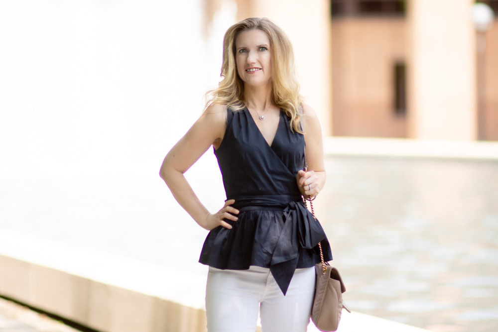 Michigan Petite Fashion and Lifestyle Blog | 1901 Cotton Blend Wrap Blouse Nordstrom Anniversary Sale