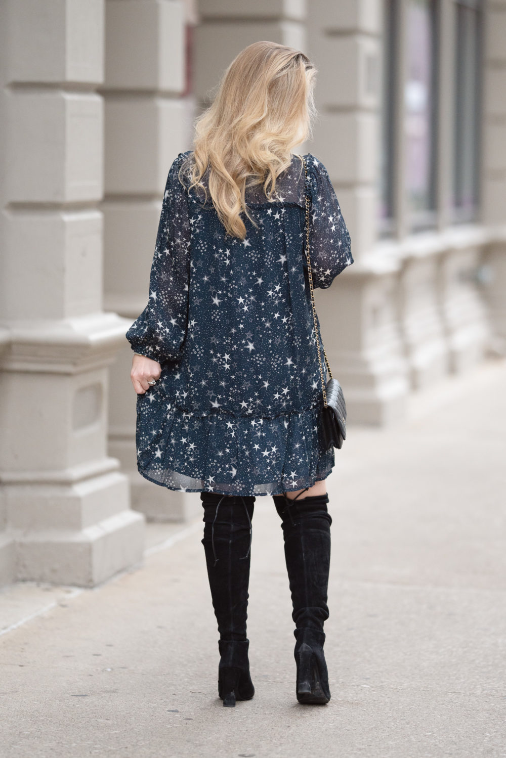 Petite Fashion and Style Blog | Velvet by Graham and Spencer Taya Star Printed Dress | New York Fashion Week Inspiration