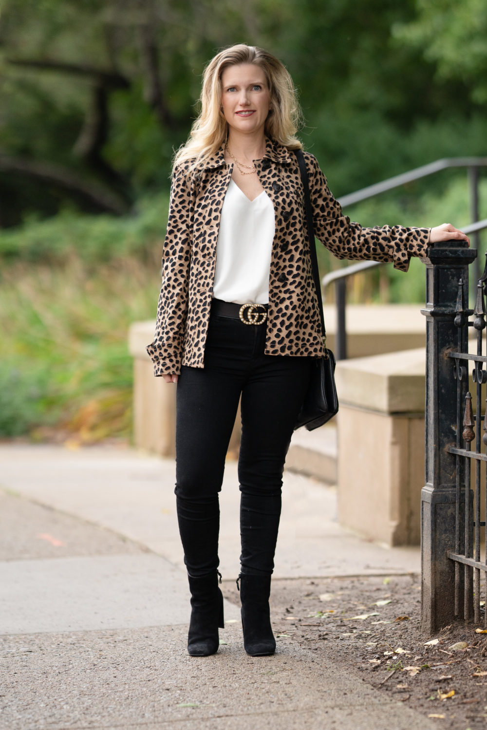 Petite Fashion and Style Blog | Ann Taylor Cheetah Dot Short Trench