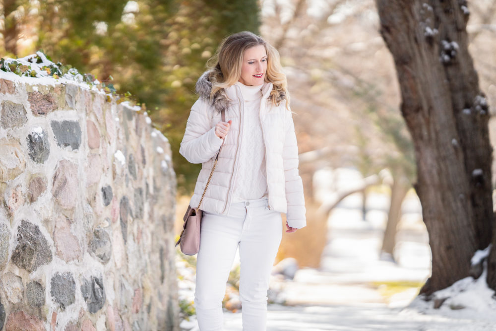 Petite Fashion and Style Blog | Loft Faux Fur Trim Hooded Puffer Coat | Women's Royal Canadian Lethbridge Waterproof Snow Boot