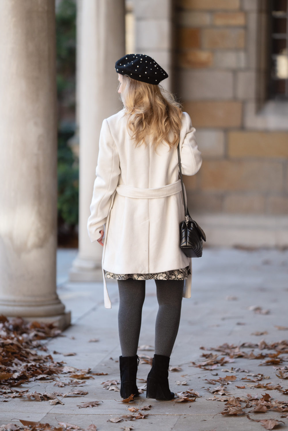 Petite Fashion and Style Blog | Loft Floral 3-4 Sleeve Swing Dress | Loft Twill Wrap Coat | Loft Sale