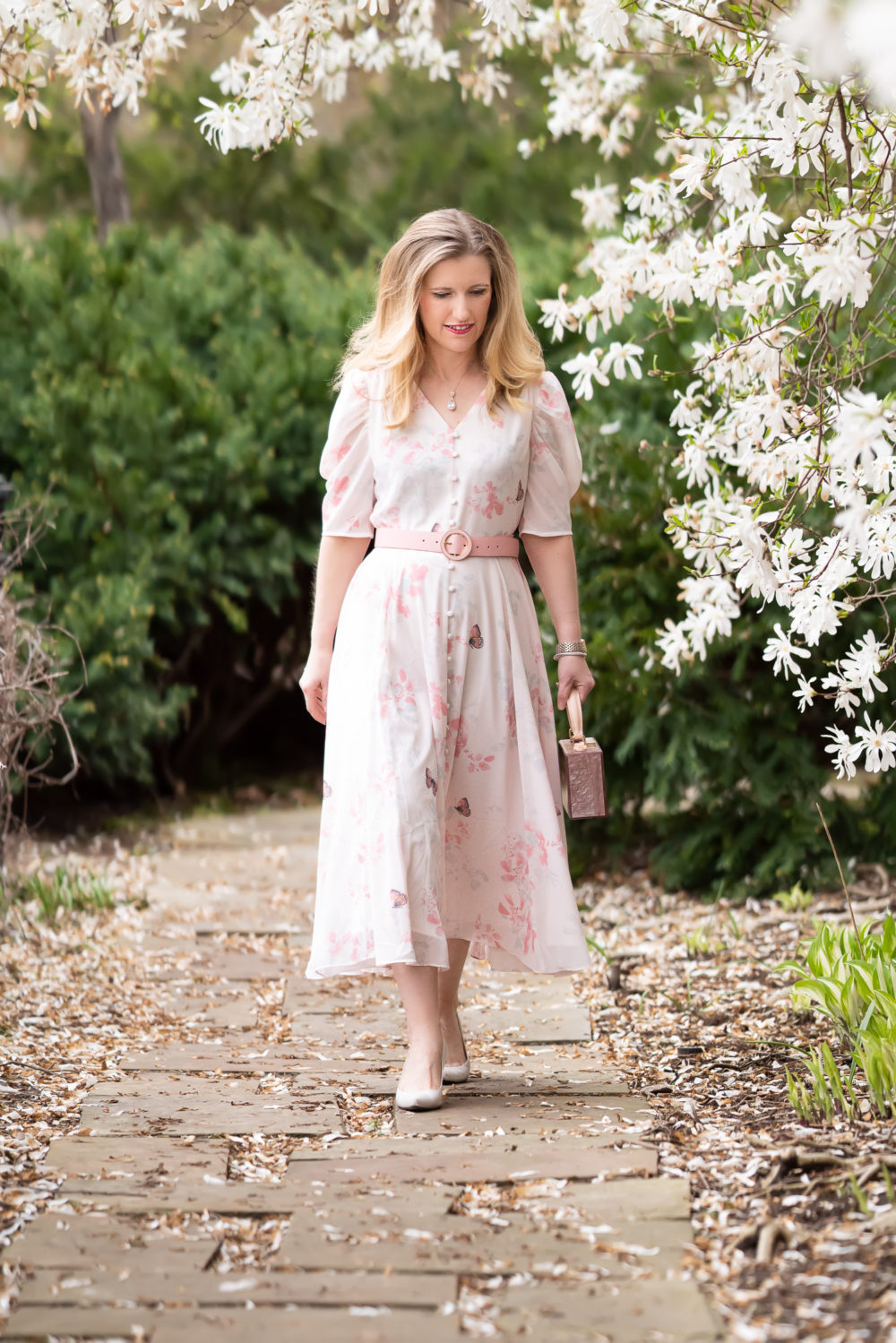 Petite Fashion Blog | Rachel Parcell Romantic Button Front Dress | Rachel Parcell Dresses | Spring Dresses
