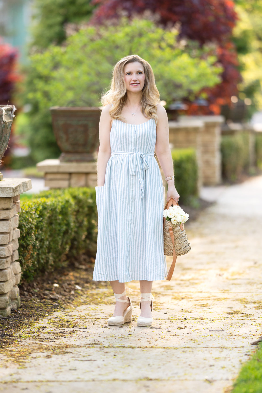 Petite Fashion Blog | Morning Lavender | Elena Mint Green Striped Midi Dress | Striped Dress | Summer Dresses