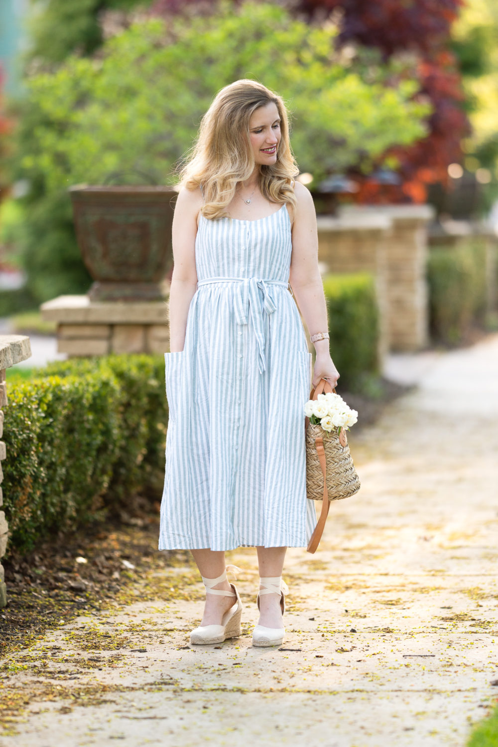 Petite Fashion Blog | Morning Lavender | Elena Mint Green Striped Midi Dress | Striped Dress | Summer Dresses