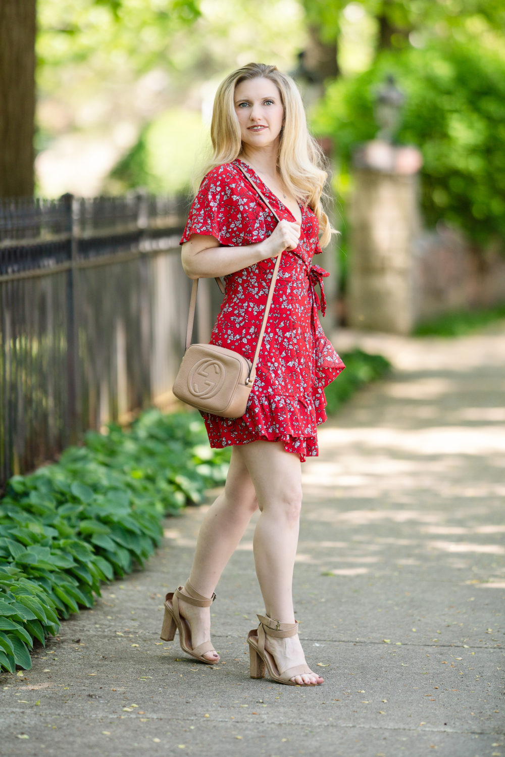Petite Fashion Blog | Relipop Summer Women Short Sleeve Print Dress | Amazon Spring Dress | Amazon Summer Dresses | Floral Wrap Dress